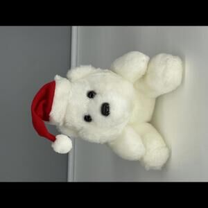 6” Designs on Travel Polar Bear Plush with Santa Hat *